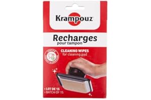 KRAMPOUZ Tampon d'essuyage ATE2 Lot 15 feuilles de rechange Tampon crêpière