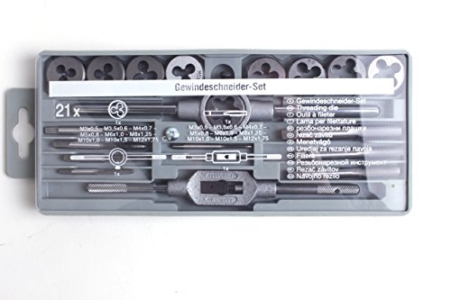 Gewindeschneider Satz 21 tlg. M3-M12, Einschnittgewindebohrer & Schneideisen 25 x 9 M3 – M12 - 2