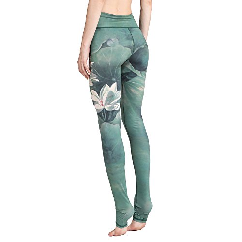 SEEU Damen Frauen Printed Sport Leggings Hose für Laufen Yoga Workout und Fitness, 4 Farben, Gr. S bis XL - 2