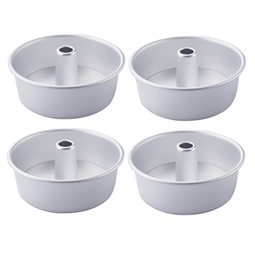 Fenteer 4pcs Homemade Cakes Alloy Chiffon Cake Mold Angel Food