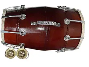 GT manufacturers Wooden Musical Instrument Dholak Drum Nuts & Bolt Design2 (Red)