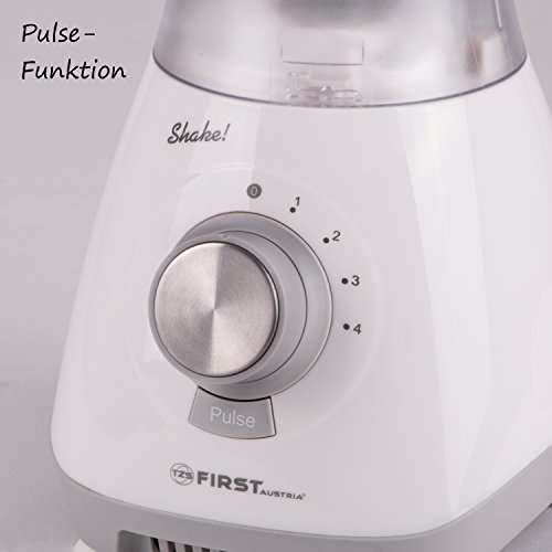 TZS First Austria – Standmixer mit 4 Klingen | 1,5 L | 4 Geschwindigkeitsstufen | Pulse Funktion | Standmixer für Babynahrung | Smoothie Maker Eiweißshakes | Shake | Blender | Mixer | weiß | BPA frei - 4