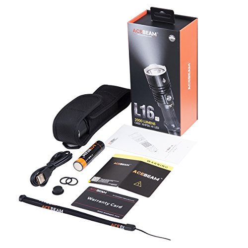 Hellste Taschenlampe Acebeam L16 2000 Lumens 603 Meters LED USB Aufladbare Taschenlampe mit Akku - 7
