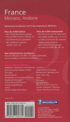 Livres Couvertures de Guide MICHELIN France 2012