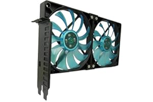 GELID SOLUTIONS Supporto per Slot per Slot PCI - 2 x Slim 120mm UV Blue Fan - Flusso d'Aria Elevato con Funzionamento Silenzioso - Dimensioni 254 x 43,7 152 (mm)