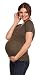 Happy Mama. Women's Maternity Nursing Double Layer T-shirt Round Neckline. 991p (Khaki, UK 12/14, XL)