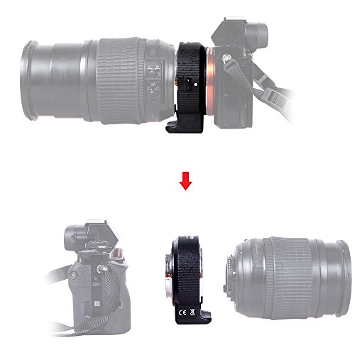 Andoer Commlite ENF-E1 Lentille Electrique Adaptateur de Montage Bague AF Auto Focus VR R  glable Ouverture Exposition pour Objectif Monture Nikon F Sony E-Mount Cam  ra