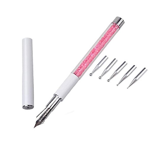 Tongshi Moda señalando dibujo pintura pluma diseño uñas punta uñas pincel decoración (rosa)