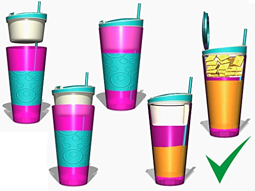 Snacky Magic – 2in1-Drink-Snack-Becher TV Original BCdirekt (Grün/Orange) - 2