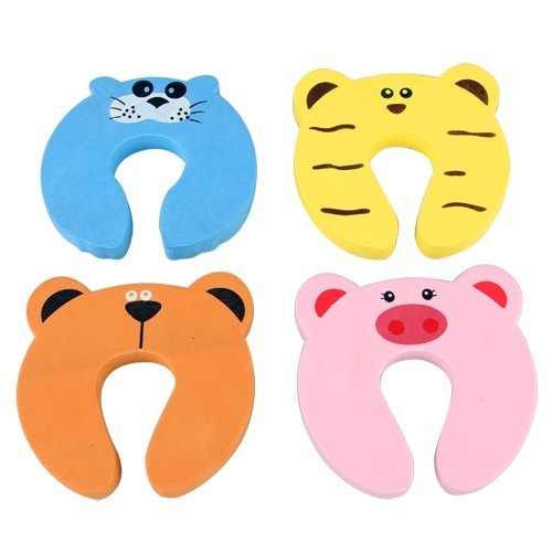 Set 4 Baby Safety Animal Door Stop Finger Pinch Guard