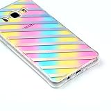 Hülle Samsung Galaxy J7 2016,Galaxy J7 Hülle Silikon,Galaxy J7 2016 Schutzhülle,Felfy Ultra Slim Ultradünn Case Soft Gel Weich Flexibel TPU Silikonhülle mit IMD Doppelseitig Plating Farbe Gradient Farbe Design Durchsichtig Klar Protective Scratch Resistant Bumper Handytasche Case Back Cover für Samsung Galaxy J7 2016 [Diagonale Streifen] + 1x Silver Stylus+ 1x Bling Dust Plug [Zufällige Farbe] - 2