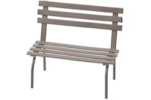 MIAMIXA Miniaturen für Miniaturgärten · Puppenhaus · DIY Minigarten · Miniaturmöbel aus Metall in braun · Gartenmöbel · Grill · Tisch · Stuhl · Liegestuhl · Zaun (Bank 7 x 6 cm)
