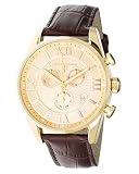 Swiss Legend 22011-YG-010-BRN Herren-Armbanduhr, Analog, Schweizer Quarzuhr, goldfarbenes Edelstahlgehäuse mit braunem Lederband