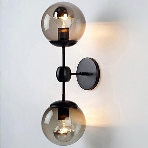 AMZH New Glass Ball Wall Lamp Double Head Lamp Modern Creative Designer Complete Professional Hand Blown High Temperature Glass Wall sconce light Hotel Living Room Corridor Wall Light E27 110V-220V