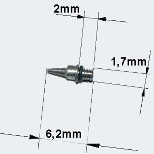 Aussel 6PCS Airbrush Teile Edelstahl 0.3mm Düsen Teil Ersatz für Airbrush Pistole NEU Airbrush-Zubehör-Kits - 5