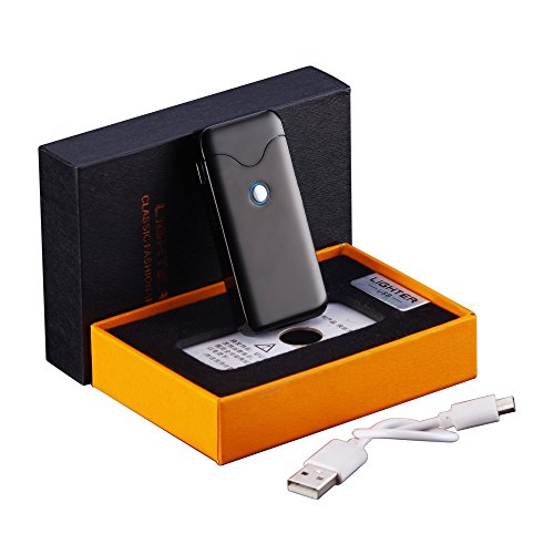 Pantheraa briquets Briquet Arc Plasma USB Bobine électrique allume cigare 2 en 1 USB rechargeable coupe-vent sans flamme électrique Arc allume-cigares, Noir