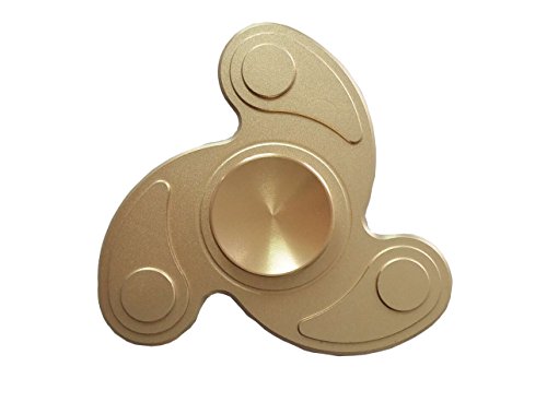 Centrawin Long Spin Time Finger Spinner with 3 min Zinc Alloy Hand Spinner Triangle Fidget Stress Reducer Toy (Gold)