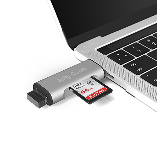 USB C Adapter auf USB 3.0 A mit Kartenleser für Type C Geräte, Jelly Comb 2 in 1 Kartenlesegerät für SD, Micro SD, SDXC, SDHC, Micro SDHC, Micro SDXC - 8