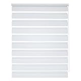 Estor enrollable de doble rollo - sin perforación - translúcidas - Klemmfix - blanco - 70 x 150 cm