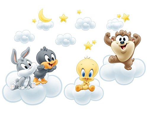 Wandtattoo Baby Looney Tunes auf Wolken B x H: 80cm x 55cm von Klebefieber® - 2