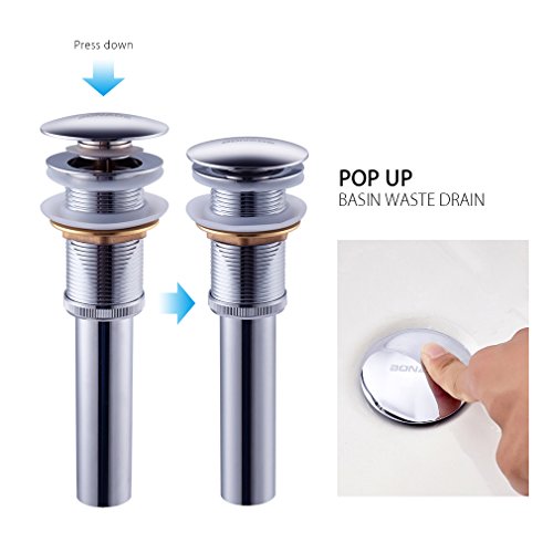 BONADE® Chrom Universal Ablaufventil Ablaufgarnitur ohne Überlauf POP UP Ventil für Waschtisch oder Waschbecken - 4