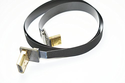 FPV HDMI Kabel Mini HDMI männliche Schnittstelle 90 Grad zum Standard HDMI Mann 90 Grad für bürstenlose Kardanische Handgriff Kardanische Drohne dsrl Kardanische Multicopter Luftbild Fotografie schwarz 60CM - 2