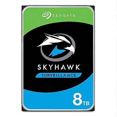 Seagate 8 TB SkyHawk Disque dur interne 3.5" pour système de vidéo-surveillance de 1-64 Cameras (64 MB Cache, Up to 180 MB/s, Model: ST8000VXZ022/VX0022)