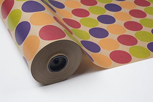 BOBINA PAPEL DE REGALO 70CM X 100M KRAFT HAVANA TOPOS
