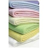Dudu N Girlie Baby Cot Bed 100% Soft Cotton Cellular Blanket, 100x150cm, Pink