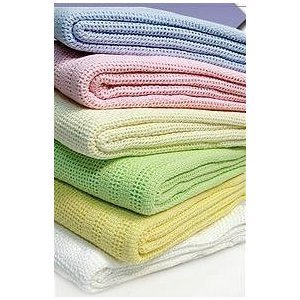 Dudu N Girlie Baby Pram/Crib 100% Soft Cotton Cellular Blanket,70x100cm (Blue)