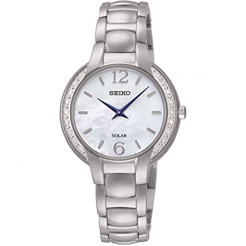 Preisvergleich Produktbild Seiko Solar Ladies Silver Stainless Steel MOP Dial Watch SUP253P9