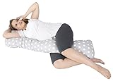 Schwangerschaftskissen Ruhekissen Kuschelkissen multifunktional groß bequem (Muster: getupftes Grau) - 3