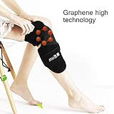 XHDMJ Genouillères Chauffantes, Genouillères Chaudes, Thermothérapie, Orthèse De Genou, Thérapie Infrarouge Graphène USB, Douleurs Arthritiques, Rhumatismes, Articulations Variqueuses