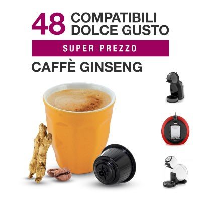 spécifications Dolce Gusto 144 Capsules Café au ginseng compatibles (3 boîtes de 48 pièces)