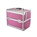 Beauty Cosmetic Jewellery Box/case - ISASSY Aluminium Make up Vanity Case Cosmetic Bag Jewelry box Nail Saloon case Pink