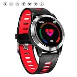 Mrrong Smart Armband Schritte Übung Fitness Herzfrequenz Blutdruck Sauerstoff Test Schlaf Erkennung IP67 Wasserdichte Smart Watch,Silver
