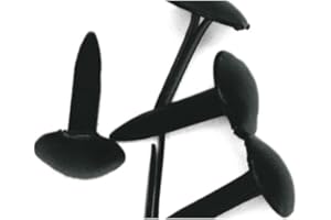 Rayher Brads „Rund“, 4 mm + 8 mm ø gemischt, Farbe schwarz, Blisterbox 75 Stück, Rundkopf-Klammern, Metall, Mini-Brads für Scrapbooking und zum Basteln, Musterklammern, Spreizklammern, 7871601