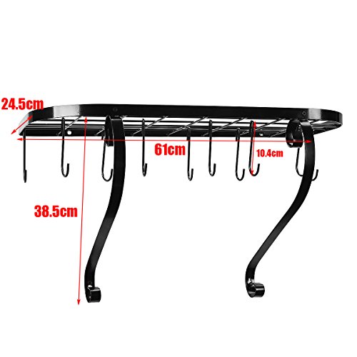 KINGSO-Kchen-Hngeleiste-Kchenregal-Kchenwand-Topf-Rack-Topfhalter-mit-10-Haken