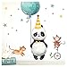 Produktbild Little Deco Aufkleber Panda Katze Maus & Sterne I M - 102 x 74 cm (BxH) I Luftballon Partyhut Wandbilder Wandtattoo Kinderzimmer Tiere Deko Babyzimmer DL198
