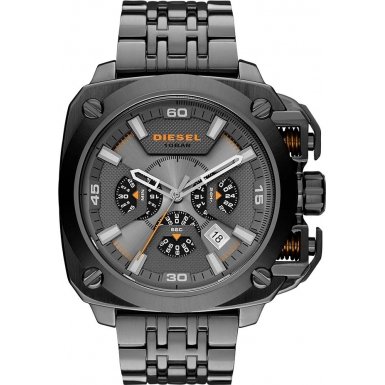Diesel Bamf Men's Quartz Watch with Multicolour Dial Analogue Display and Black Stainless Steel Bracelet Dz7344