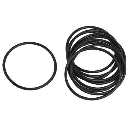 sourcingmap® 10 Pcs 50mm x 2.5mm x 45mm Mechanische Schwarz NBR O-Ringe Öldichtung