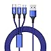Price comparison product image SFTRANS Multi USB Charger Cable, 3.9ft 1.2m 3 in 1 Nylon Braided Cable Compatible with Micro USB Type C, Apple iPhone, iPad, Android Samsung Galaxy, Huawei, Motorola, Nokia, LG, Kindle, Echo Dot