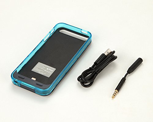 iPhone 5s Battery Case, iFansÂ® [Apple MFi Certified] Slim Charger Case with Built-in 2400mAh Battery Pack for iPhone SE/5S/5 - Clear & Blue Frame