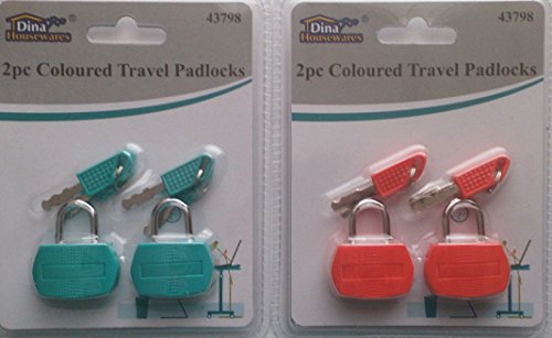 Preisvergleich Produktbild 4 farbige Travel Vorhängeschlösser