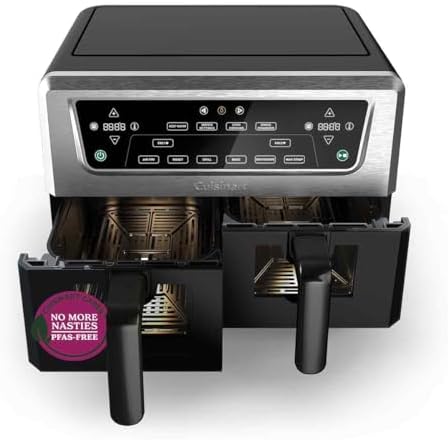 Cuisinart Air Fryer XXL Doppia Zona | PFAS Free | 2x5,2L | Frigge, cuoce, disidrata, mantiene caldo | 8+ porzioni | Parti lavabili in lavastoviglie