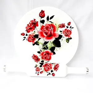 JAIN ART VILLA Printed Design Handicraft Marble Meena Printed Chakla Belan Set | Roti Maker (Design 6)