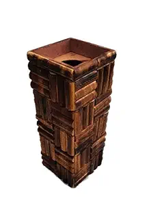 BS AMOR Vase |Living Room|MDF Wood Medium Decorative Showpiece Multicolor Vase (Brown Piece)