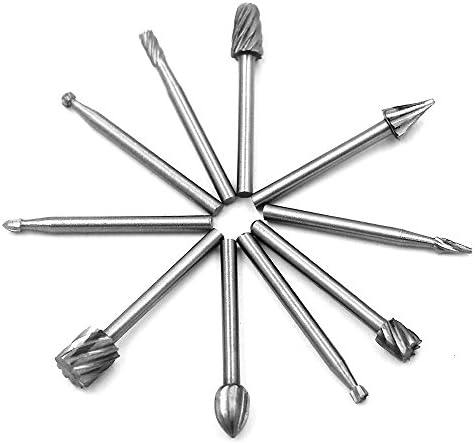 60pcs 1/8 Inch High Speed Rotary File Burrs Bit Set Wood Carving Rasps for Dremel Handmade DIY Carving Electric Grinding Polishing Carved Milling Cutter Head