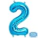 Produktbild Folienballon Zahl in Blau - XXL 40"/100cm Riesenzahl 100cm Ballon - Folienballons für Luft oder Helium als Geburtstag, Hochzeit , Jubiläum oder Abschluss Geschenk, Party Dekoration (Blau [ 2 ])