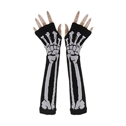 Preisvergleich Produktbild WINWINTOM® Halloween Lustige Schädel Fingerpunk lange Arm Handschuhe
